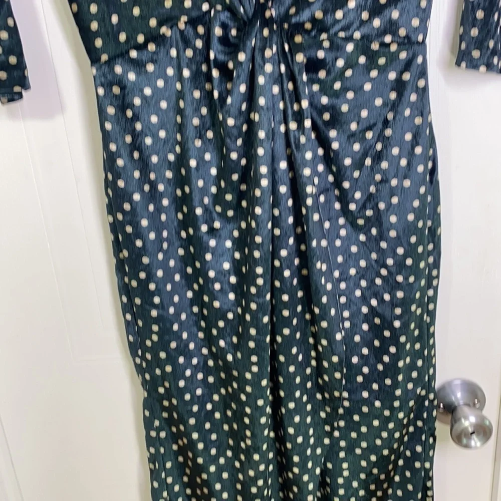 Zara - Green & Creme Dot Twisted Dress Size XS